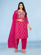 Joban Fashion Rani Cotton Premium Pure Viscose Print Dola With Handwork Kurta set