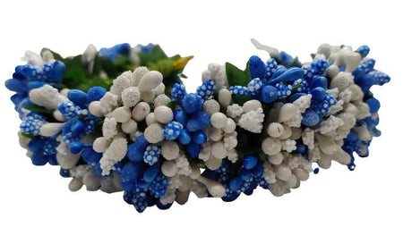 Blue & White Pollens Bridal Hair Gajra