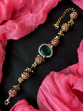 Joban Fashion Multicolor Brass Ad With Monalisa Stone And Ball Beaded Bracelet - Distacart