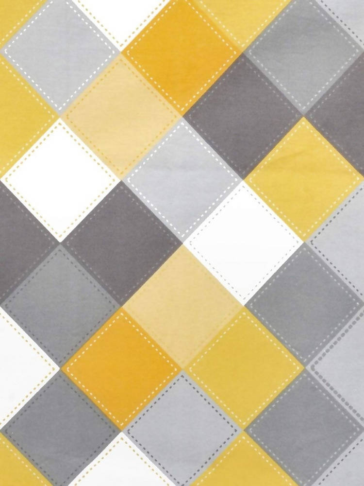 Vamika Printed Cotton Yellow & Multicolor Bedsheet With Pillow Covers (LEOC_CHECK_Y)
