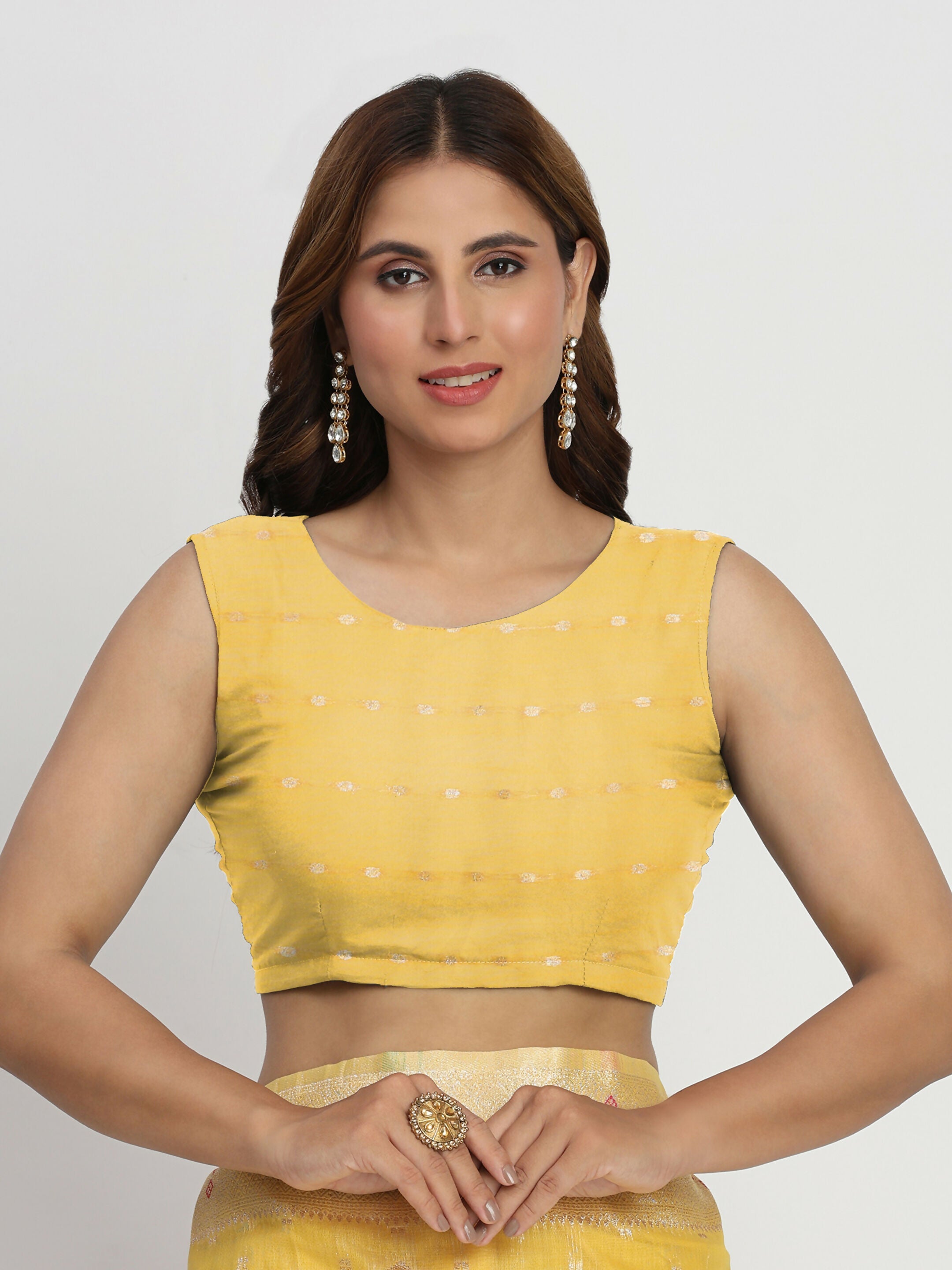 Shree Shyam Fashion Linen Cotton Yellow Saree - Distacart