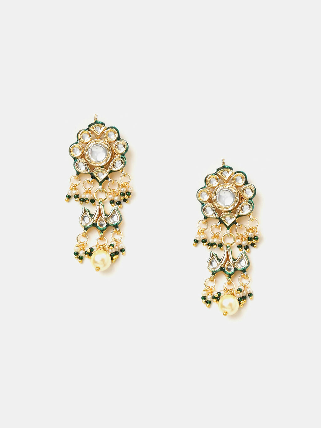Ruby Raang Floral Kundan Studded Jewellery Set