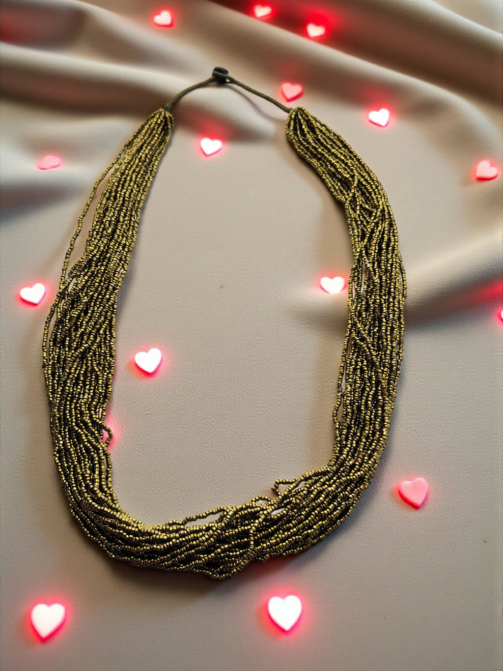 Inhanns Rangsaaz 20-Layer Luxe Long Beaded Only Necklace - Golden Long