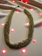 Inhanns Rangsaaz 20-Layer Luxe Long Beaded Only Necklace - Golden Long