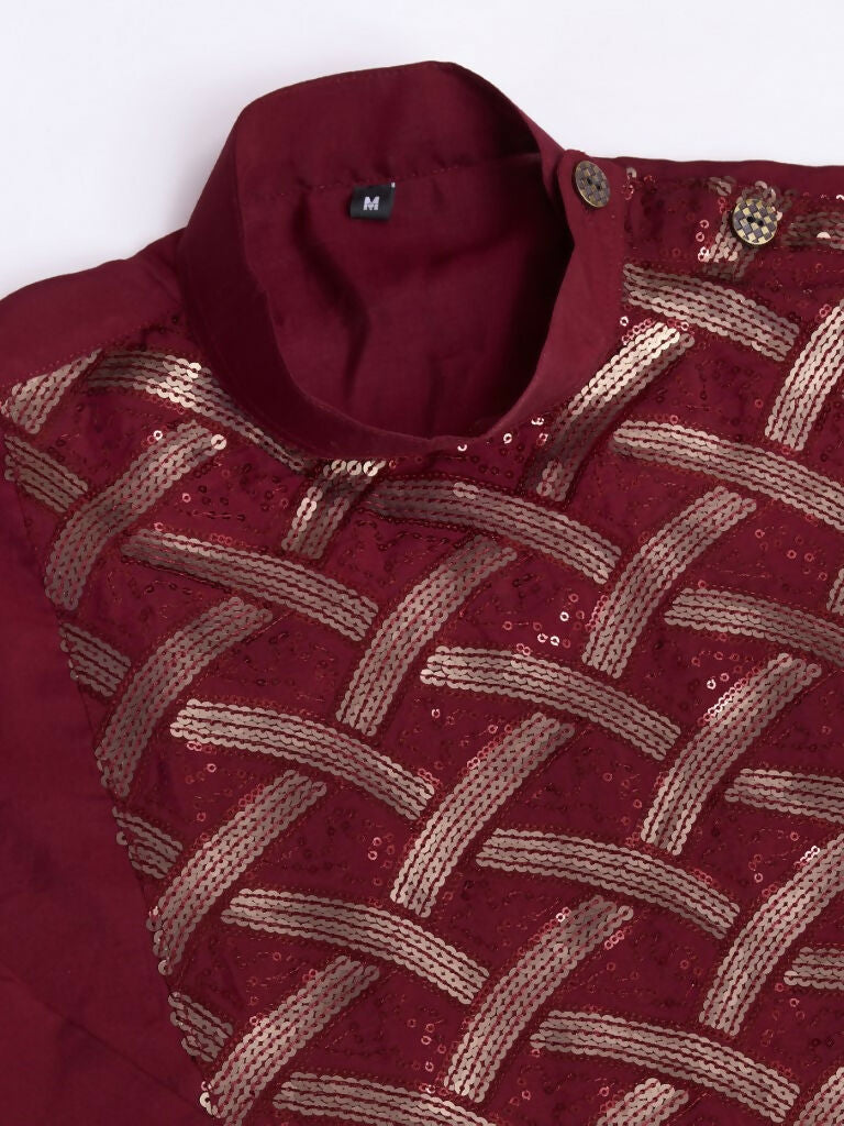 Vastranavya Traditional Festival Wear Pure Silk Thread & Sequence Embroidered Work Kurta