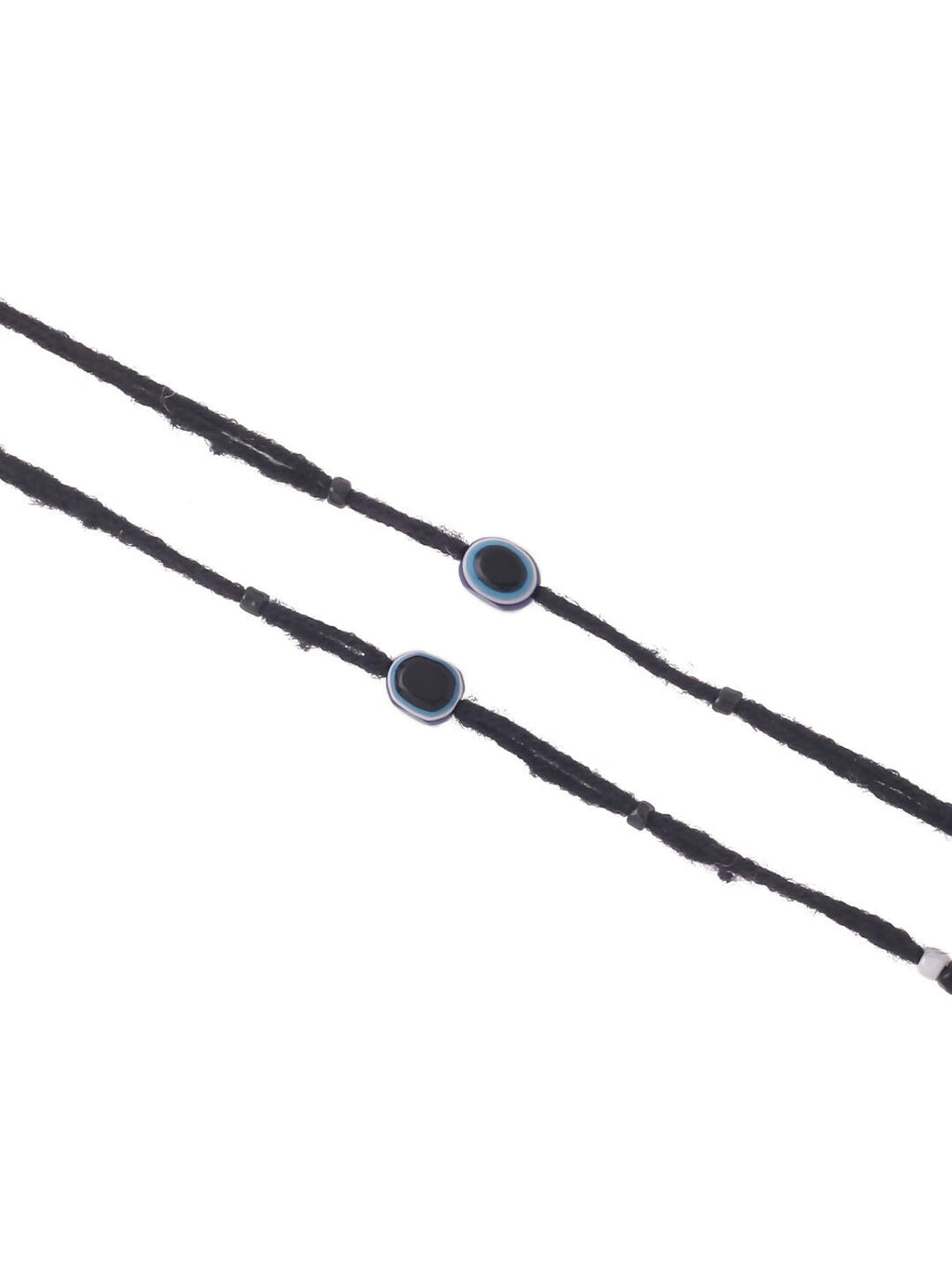 NVR Women Set of 2 Evil Eye Adjustable Black Anklets - Distacart