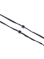 NVR Women Set of 2 Evil Eye Adjustable Black Anklets - Distacart