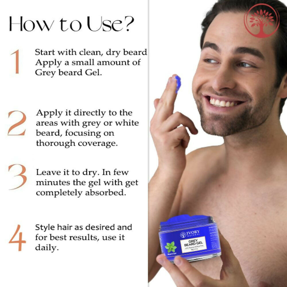 Ivory Natural Grey Beard Gel Restores Dark Shine & Vibrant Of Beard - Distacart
