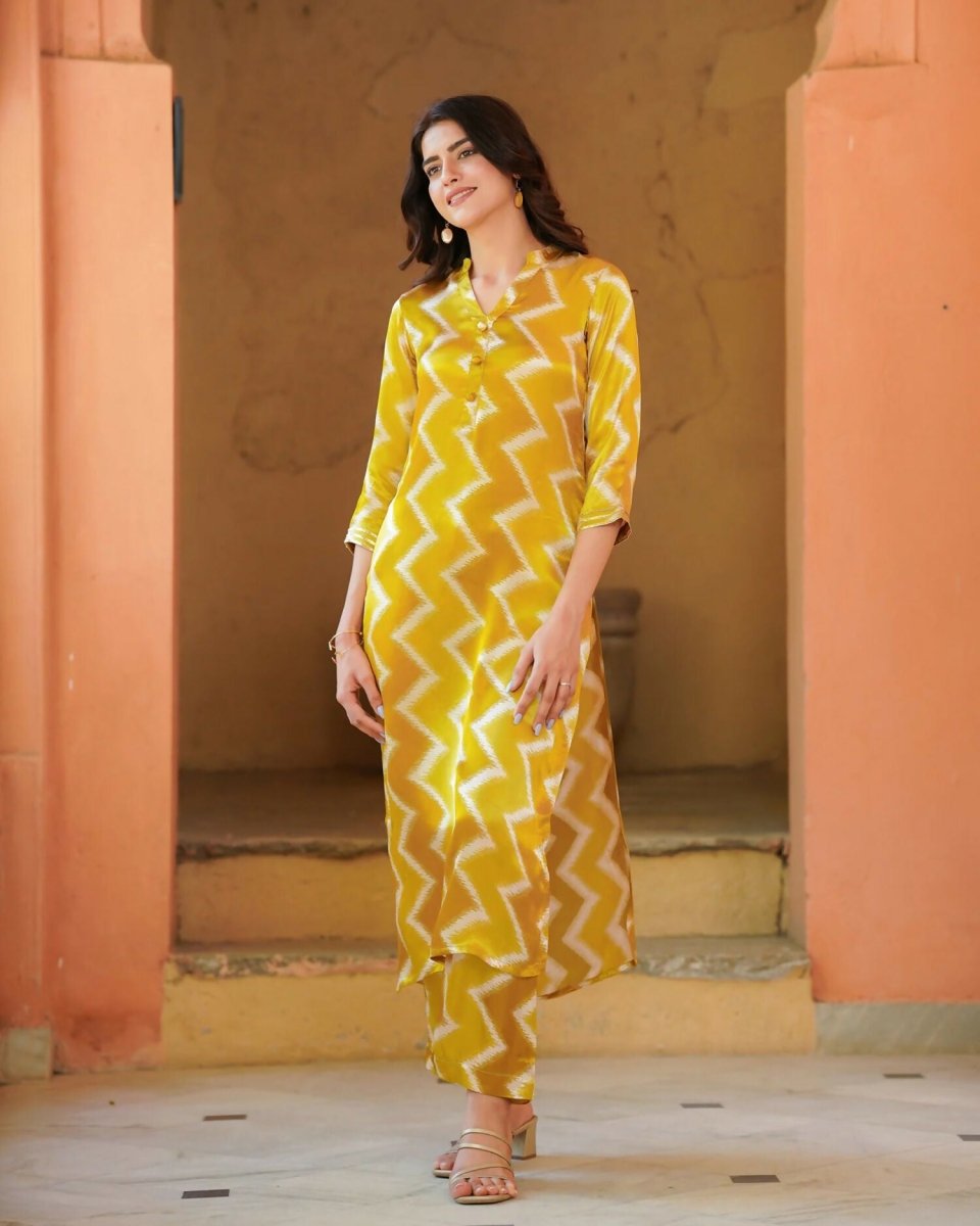 Aayaa Pure Muslin printed Kurti & Pant - Multi Color