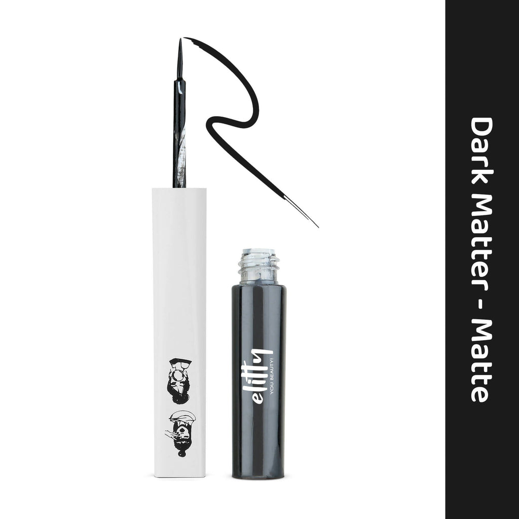 Elitty Black Pop Color Matte Finish Liquid Eyeliner - Dark Matter-Black