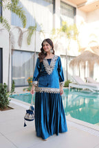 Joban Fashion Rama Kurta Set Velvet Embroidery Sequence Work - Distacart