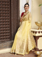 Shree Shyam Fashion Yellow Cotton Saree - Distacart