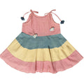Mhyssa Sleeveless Flared Frock With Tie Ups - Pink