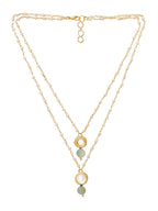 Ruby Raang Green Aventurine & Kundan Necklace
