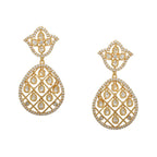 Jhallar Kundan and Diamond Dangler Earrings (Gold) - Ruby Raang - Distacart