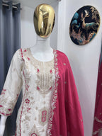 Teeya Creation White Color Chinon Silk Party Wear Trending Palazzo Set - Distacart