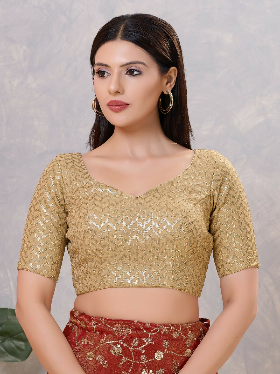 Joban Fashion Women Silk Gold Stitched Blouse