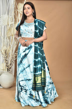 Morchari Women Tai Dai And Hand Embroidery Lehenga-Green
