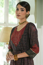 Juniper Black Georgette Festive Printed Anarkali Flared Anarkali Kurta For Women - Distacart