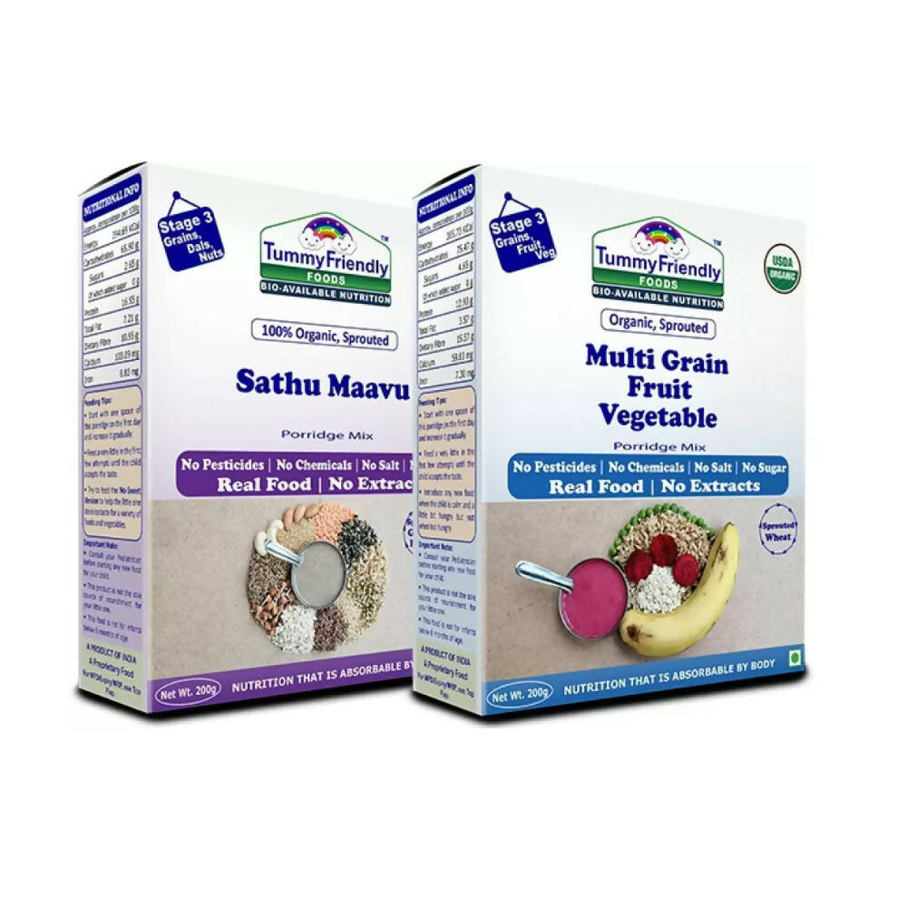 TummyFriendly Foods Organic Sathu Maavu, Sprouted Multi Grain Porridge Mixes - Distacart