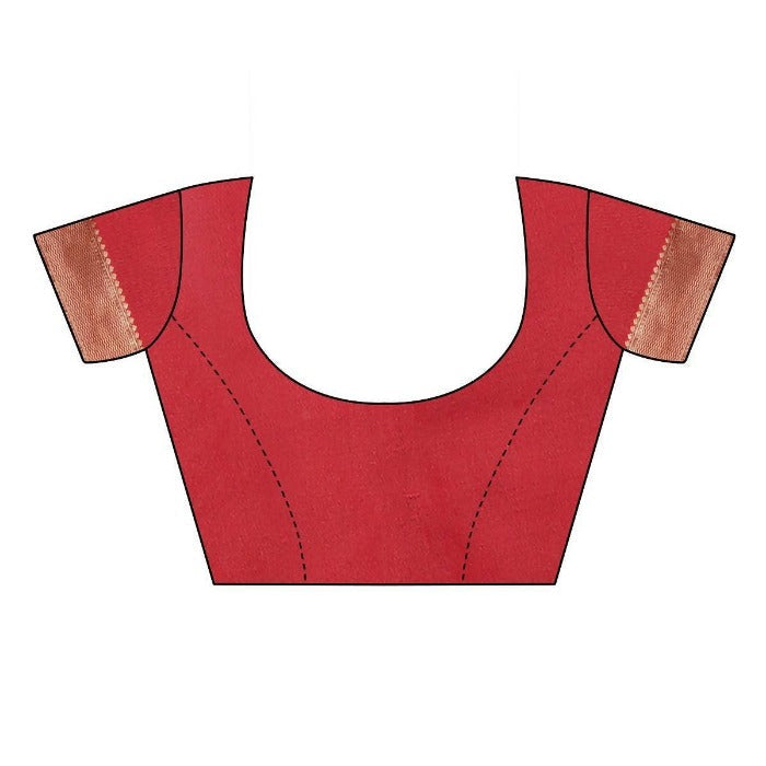 Vamika Banarasi Jacquard Weaving Red Blouse
