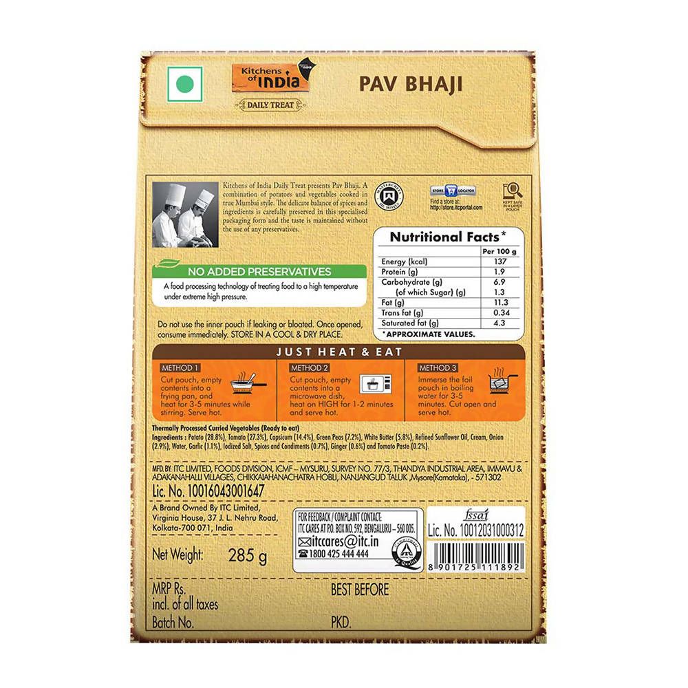 Kitchens of India Pav Bhaji - Distacart