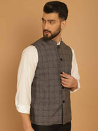Even Apparels Nehru Jacket With Welt Pockets - Grey