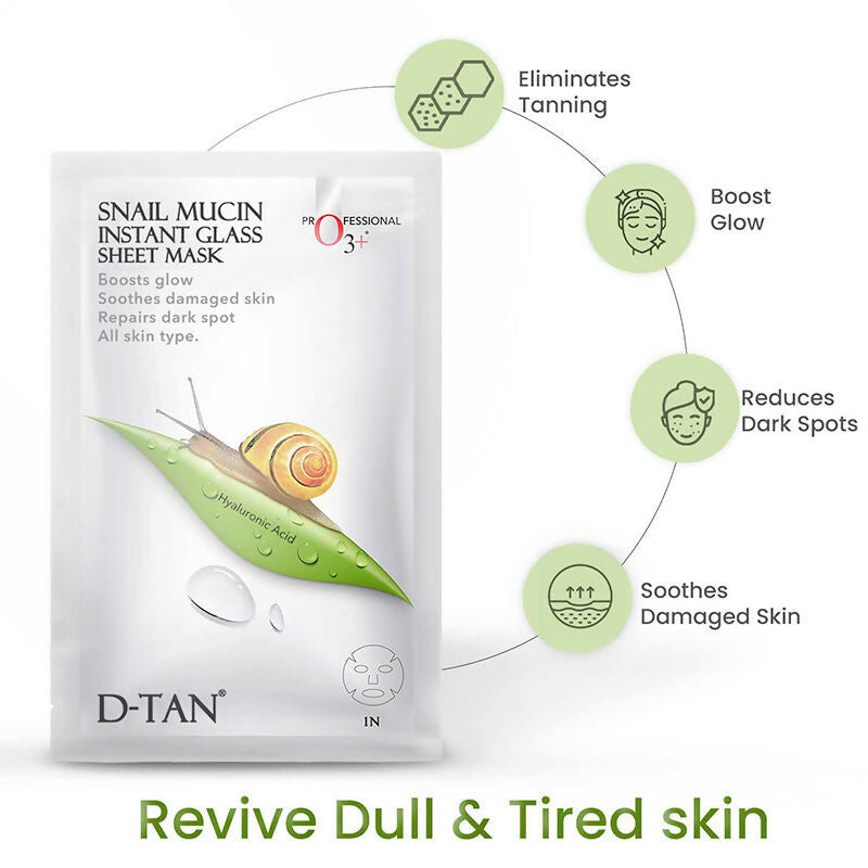 Professional O3+ Snail Mucin Instant Glass Sheet Mask - Distacart