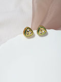 Gold-Toned Silver-Toned Contemporary Studs Earrings - Ruby Raang - Distacart