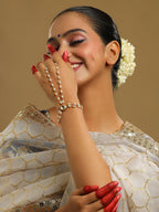 Ruby Raang Gold Kundan & Pearl Haath Phool - Distacart