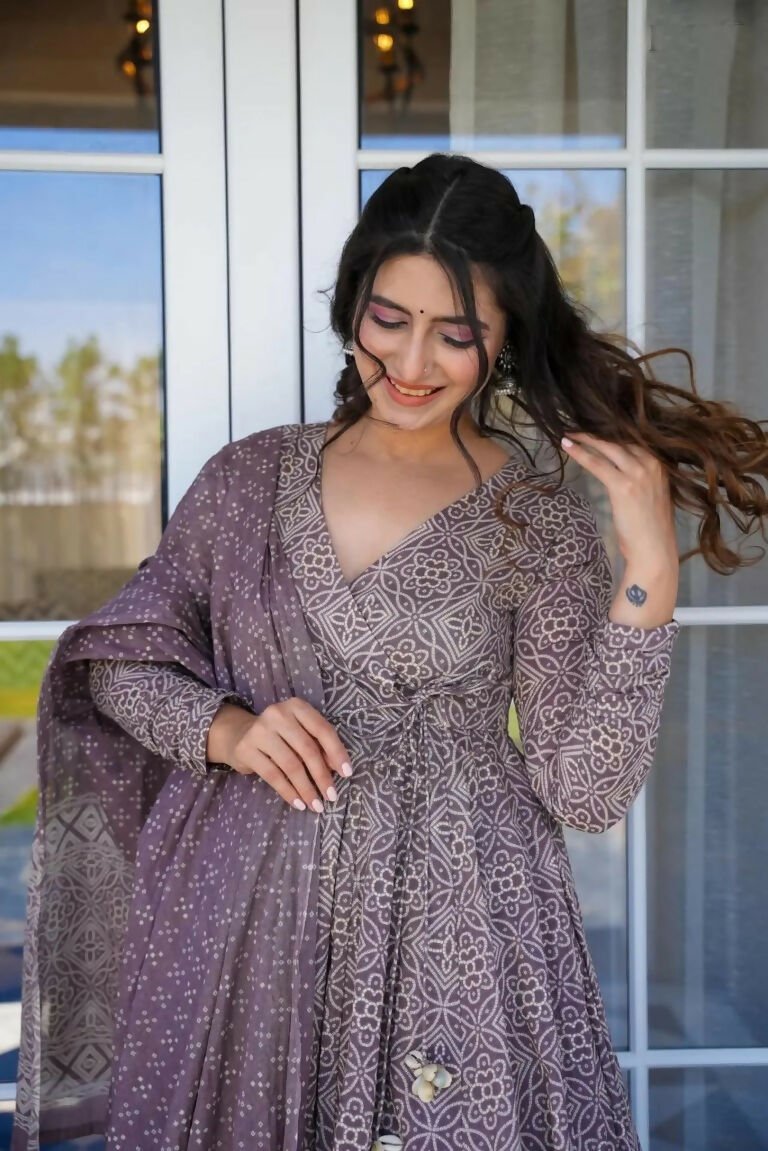 Aayaa Designer Printed Cotton Silk Suit - Multi Color
