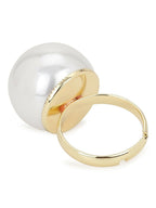 White Pearl Adjustable Ring- Ruby Raang