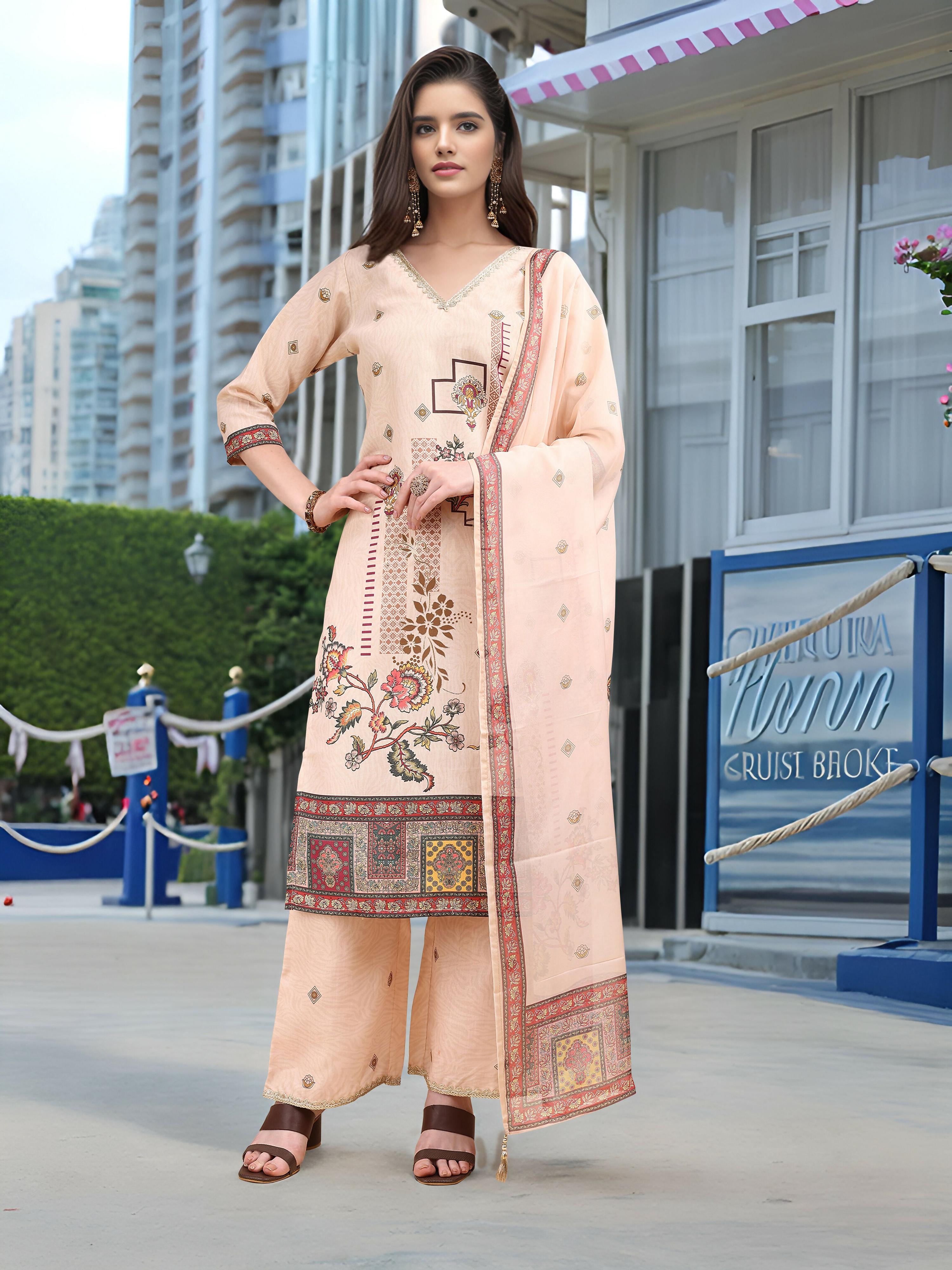 Joban Fashion Off White Position Digital Print With Position Foil Kurta Set - Distacart