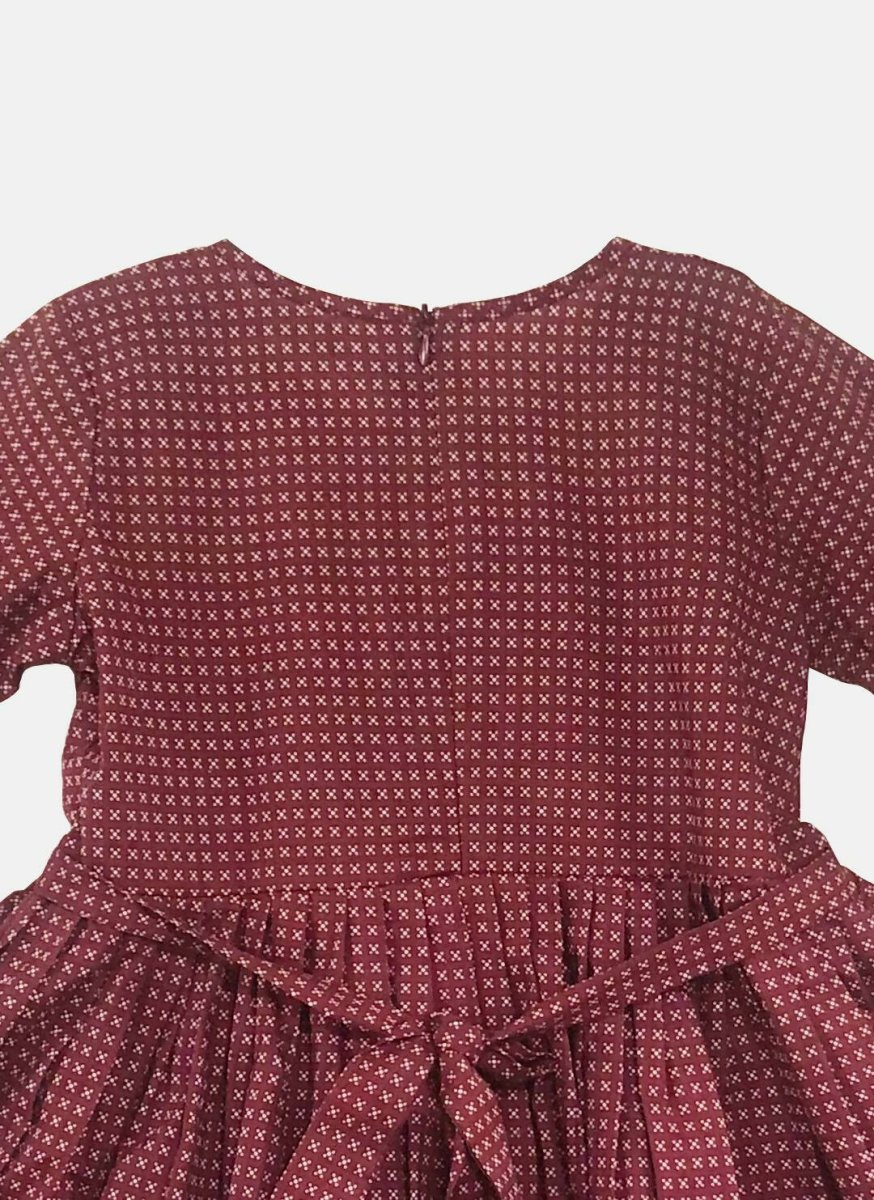 Ahalyaa Maroon Pure Cotton Digital Printed Kids Kurta Sharara Set For Girls