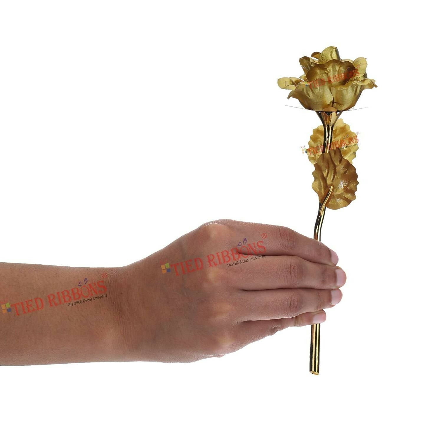 Tied Ribbons Rose Flower Artificial With Teddy - Valentines Day Gift Box