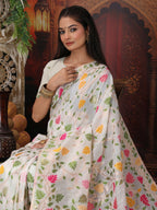 Shree Shyam Fashion Linen Cotton Yellow Saree - Distacart