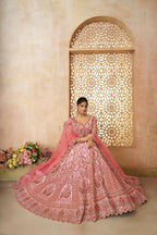 Kesar Fab Pink Silk Embroidered Lehenga