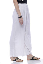 Mominos Fashion Rayon Cotton White Embroidery Chikan Palazzo - Distacart