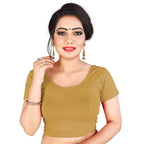 Vamika Beautiful Mustard Lycra Plain Blouse - Distacart