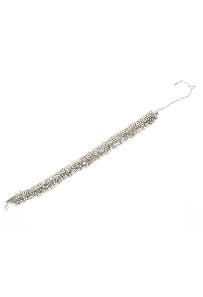 Mominos Fashion Kamal Johar Oxidised Heavy Silver Anklets