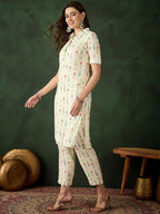 Sangria Printed Kurta With Trousers