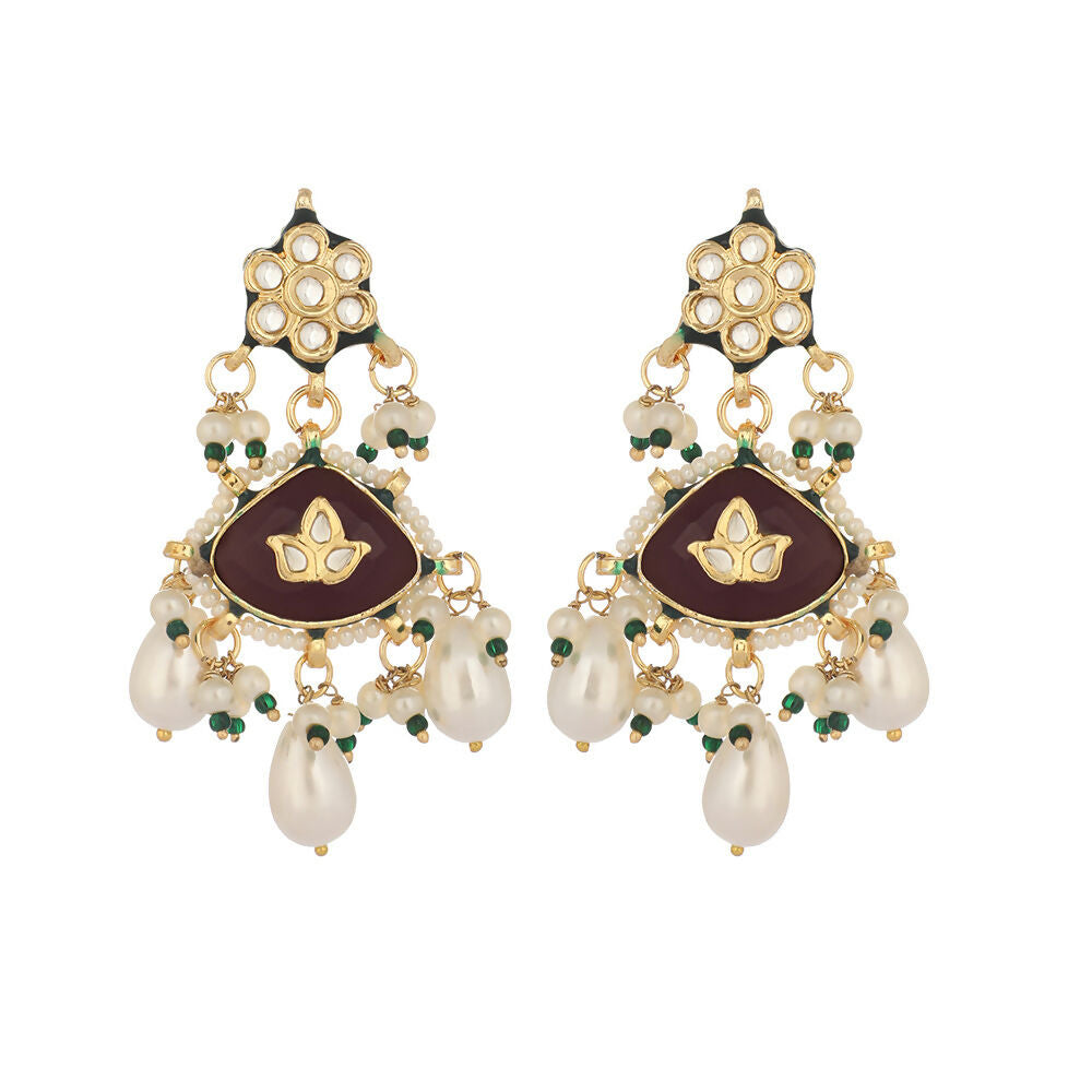 Nuyug 22K Gold Plated Ruby Grace Earrings - Distacart