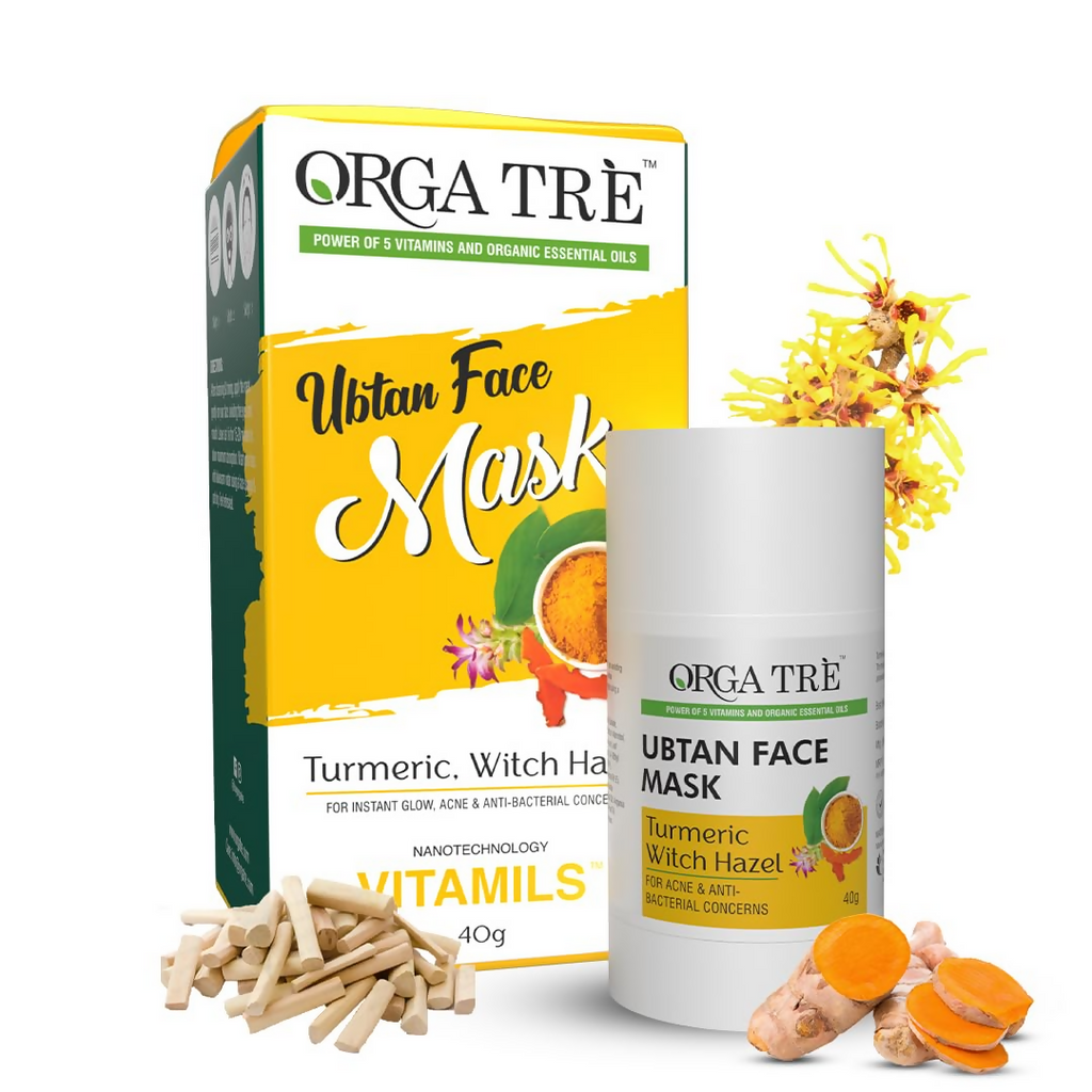 Orgatre Ubtan Face Mask Stick For Men & Women For Sun Tan, Natural Glow With Natural Haldi