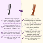Little Extra Wooden Neem Comb For Hair Growth