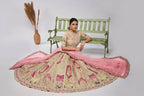 Kesar Fab Ivory Silk Embroidered Lehenga