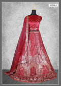 Red Net Jari With Sequence Work Lehenga Choli - Nimaya Ishani