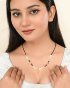 VOJ Gold Plated Leaf Design Beaded Chain Mangalsutra - Distacart