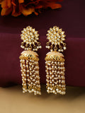 NVR Women Gold-Plated Contemporary Jhumkas Earrings - Distacart