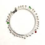 Mominos Fashion Kamal Johar Oxidised Silver Anklets With Muvvas