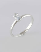 VOJ white CZ-detail Stainless Steel Cubic Zirconia Silver Plated adjustable finger Ring
